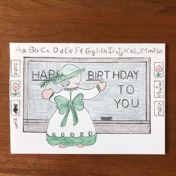 5 PA Folk Art Blank Note Cards Hand Made Country Evelopes Vtg Farm Wash Birthday - Picture 2 of 10